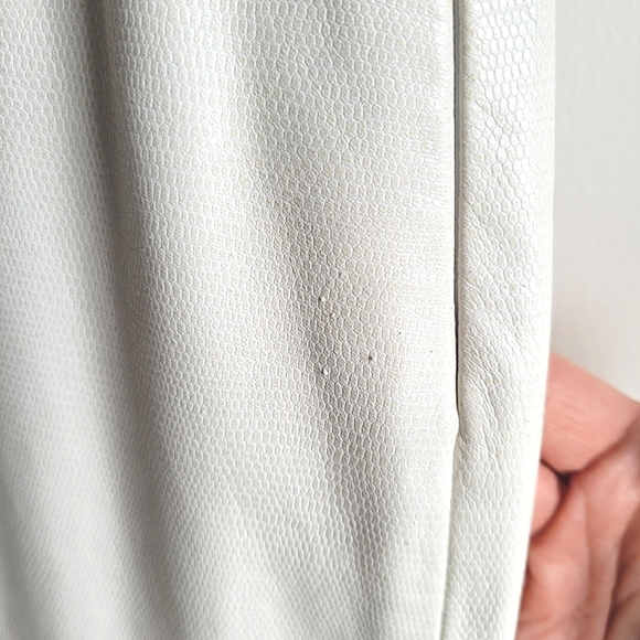 100% Genuine leather 90's Biker Mid Rise Boot Cut White Pants 6 - Picture 4 of 14